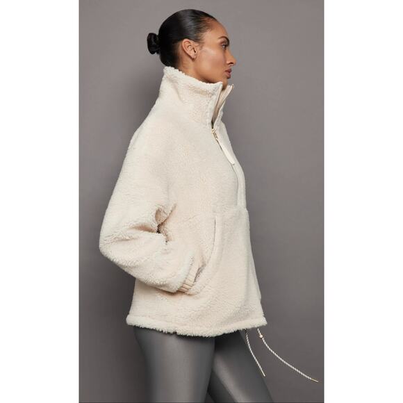 Varley Posey Sherpa Pullover Cozy Soft Jacket Sweater Sandshell Cream - Picture 3 of 13